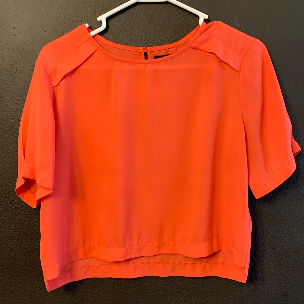 Bright coral crop top